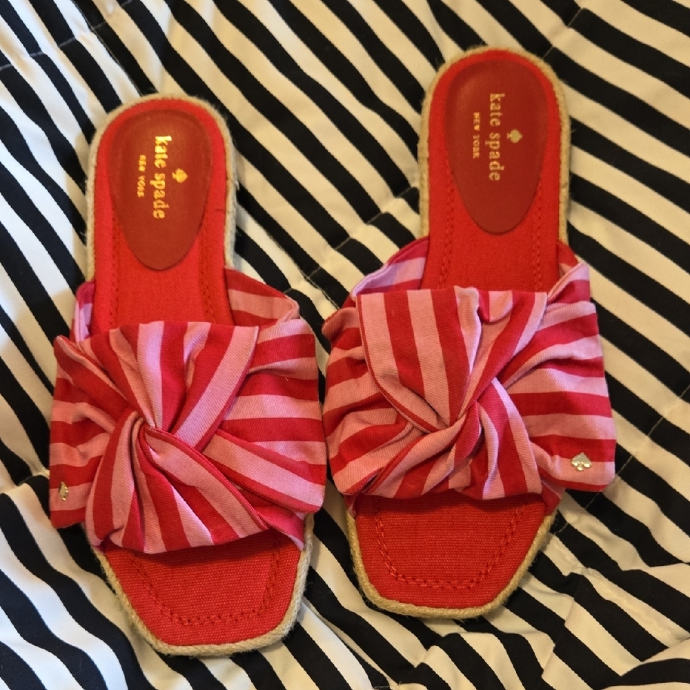 Kate Spade Red and Pink Bow Sandals